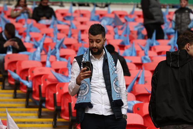Manchester City fans during the Carabao Cup Final match Arsenal vs Manchester City at Emirates, London, United Kingdom on 22 March 2026

(Photo by Alfie Cosgrove/News Images)