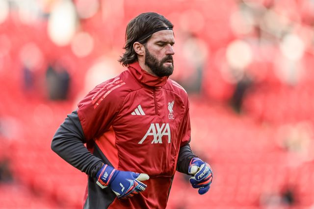 Alisson Becker of Liverpool 
in the pregame warmup session during the Premier League match Liverpool vs Wolverhampton Wanderers at Anfield, Liverpool, United Kingdom, 27th December 2025

(Photo by Mark Cosgrove/News Images)

*** GER AUT SUI OUT ***