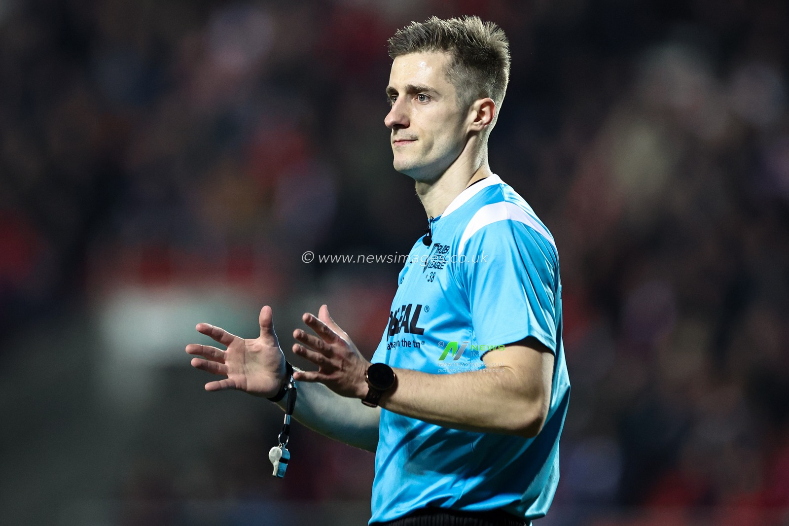 Referee Chris Kendall during the Betfred Super League Round 5 match St Helens vs Warrington Wolves at Totally Wicked Stadium, St Helens, United Kingdom, 21st March 2025

(Photo by Mark Cosgrove/News Images)
