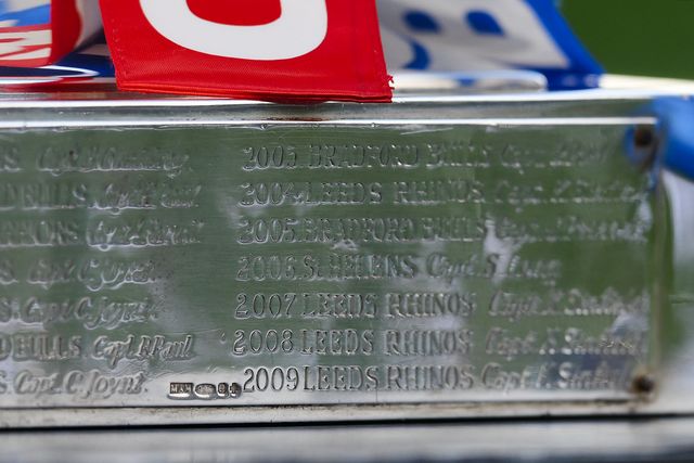 Betfred Super League Trophy prior to the Betfred Super League play-off Eliminator 2 Warrington Wolves v St Helens at Halliwell Jones Stadium, Warrington, United Kingdom, 28th September 2024

(Photo by Ben Roberts/News Images)