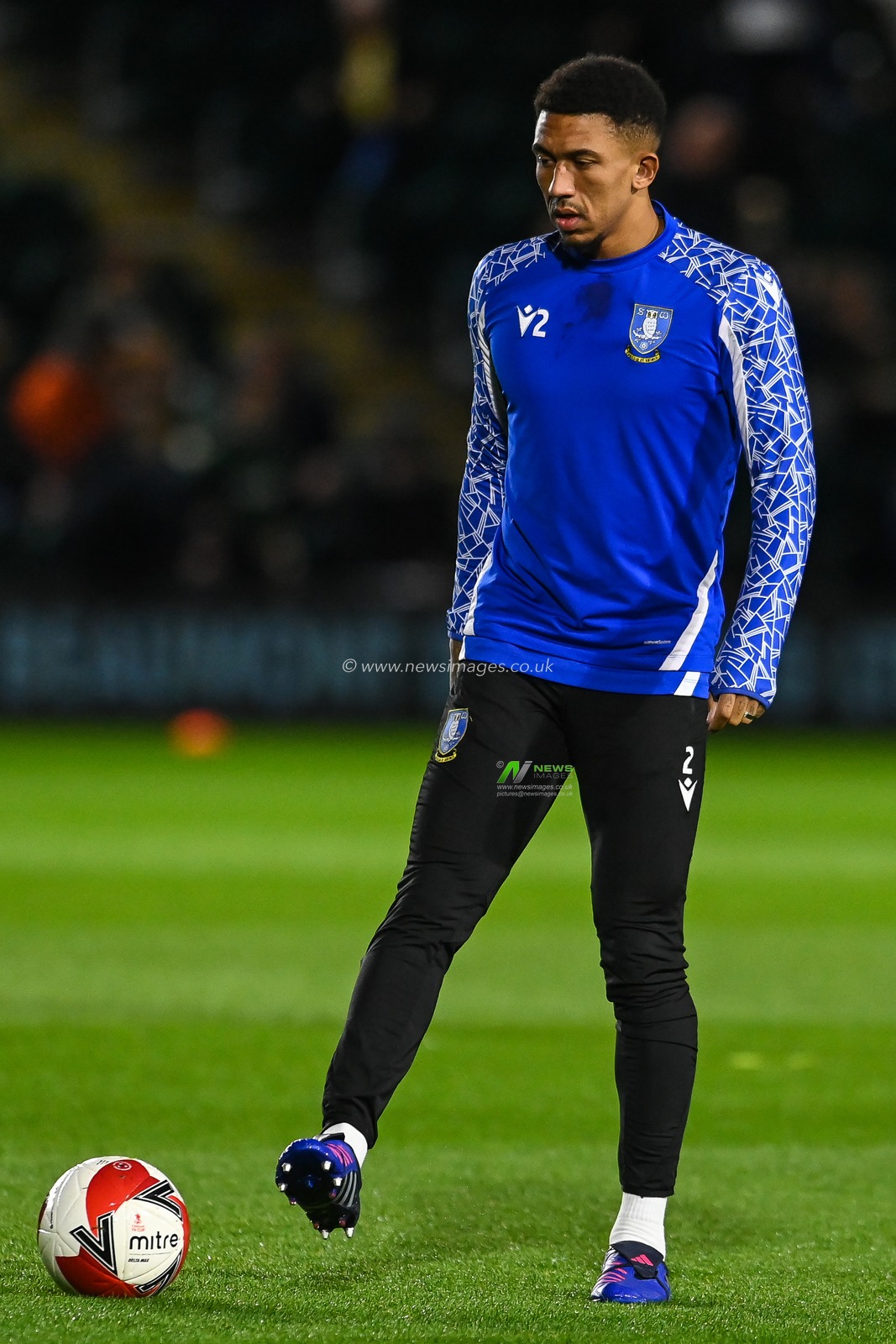 Liam Palmer #2 of Sheffield Wednesday during the pre-game warmup