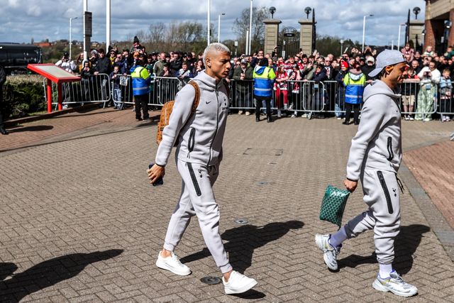 Richarlison of Tottenham Hotspur arrives during the Premier League match Sunderland vs Tottenham Hotspur at Stadium Of Light, Sunderland, United Kingdom on 12 April 2026

(Photo by Alfie Cosgrove/News Images)