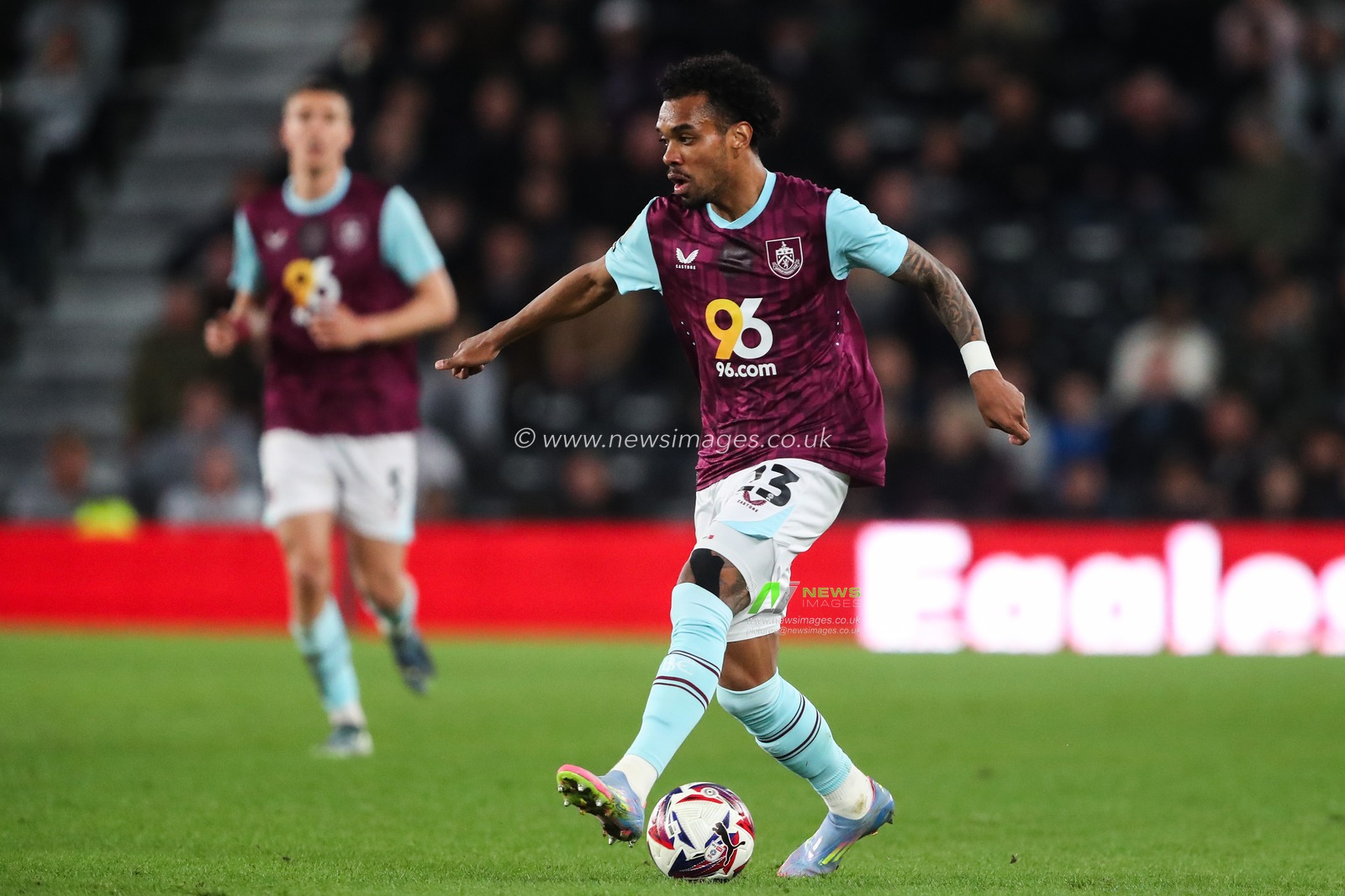 Lucas Pires of Burnley in action during the Sky Bet Championship match Derby County vs Burnley at Pride Park Stadium, Derby, United Kingdom, 8th April 2025

(Photo by Gareth Evans/News Images)