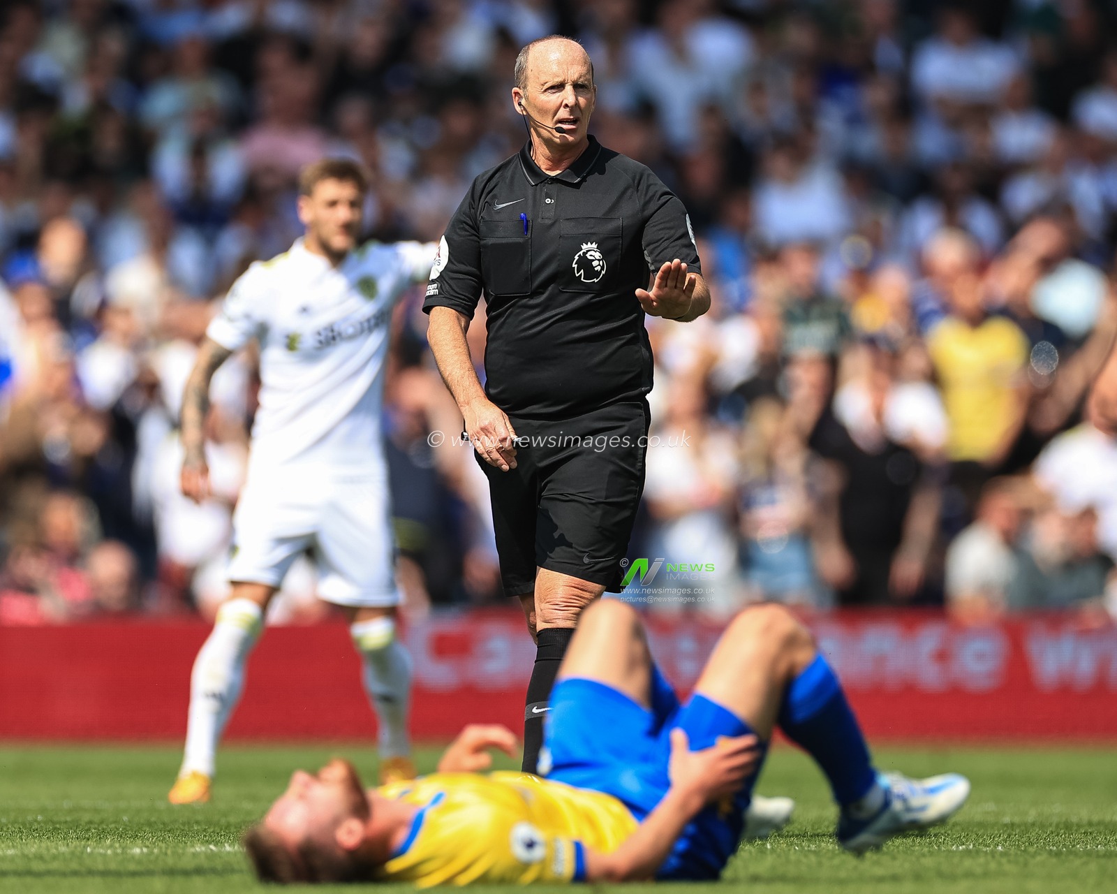 Referee Mike Dean in action during the game
