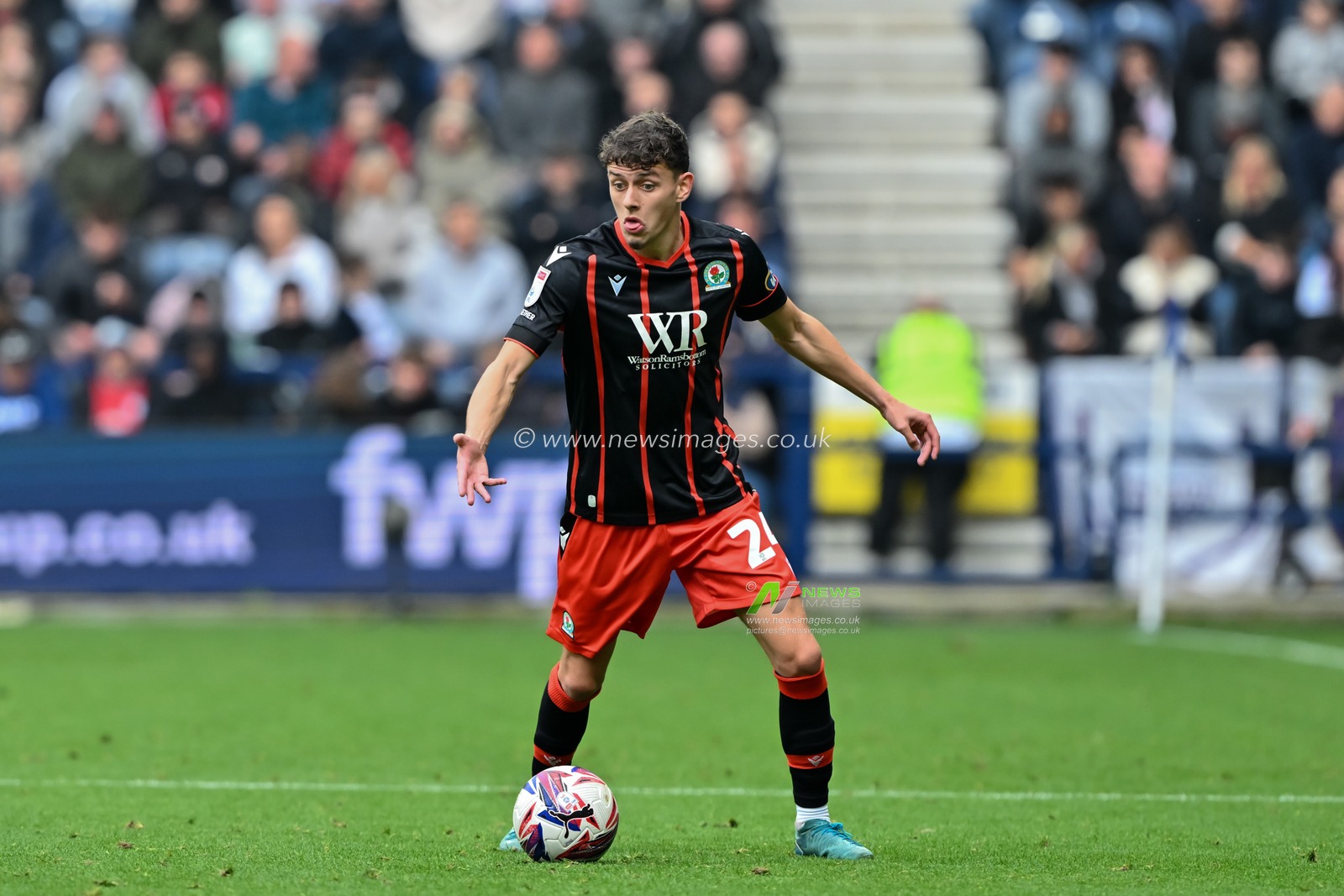 Owen Beck of Blackburn Rovers in action during the Sky Bet Championship match Preston North End vs Blackburn Rovers at Deepdale, Preston, United Kingdom, 22nd September 2024

(Photo by Cody Froggatt/News Images)