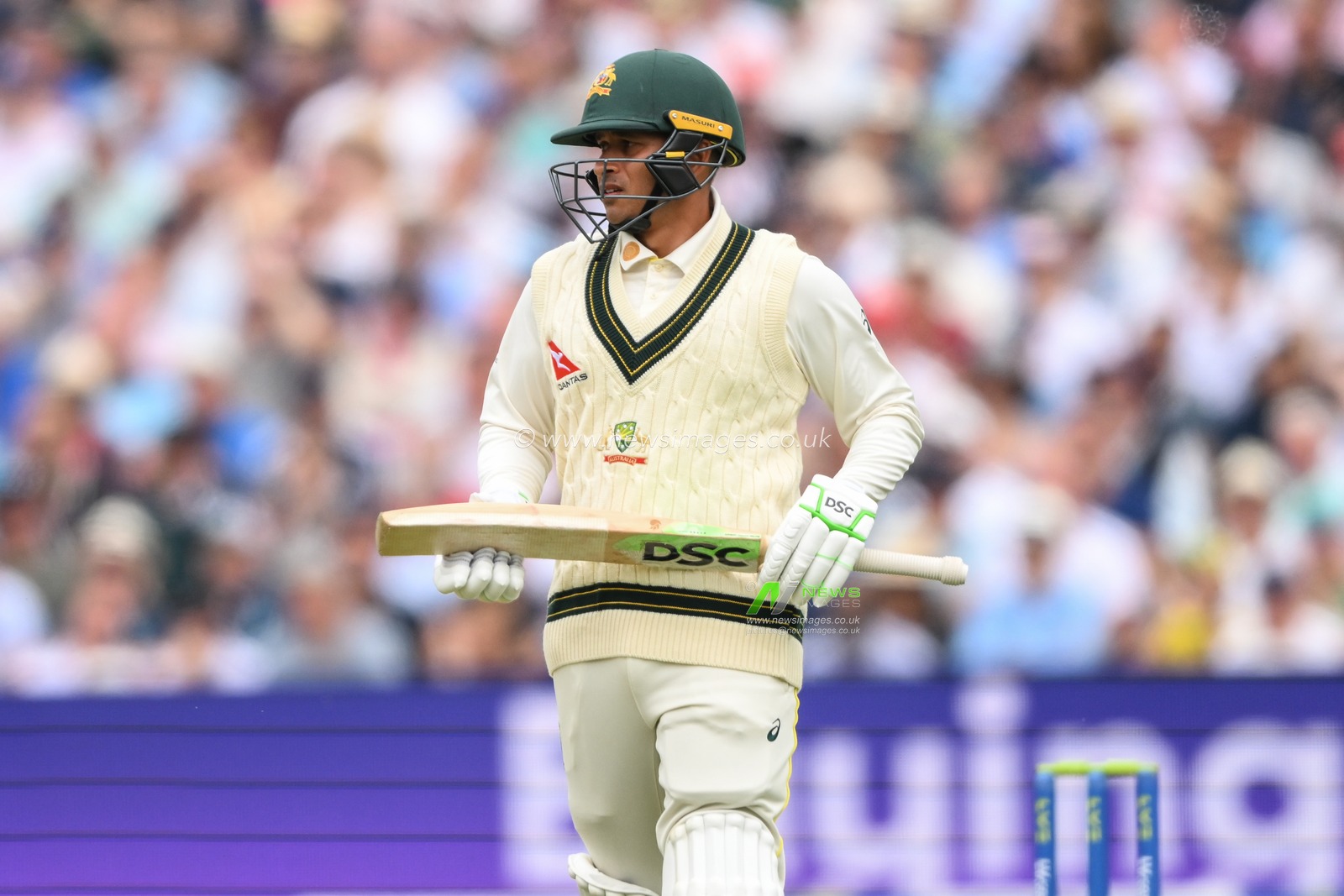 Usman Khawaja of Australia during the LV= Insurance Ashes First Test Series Day 2 England v Australia at Edgbaston, Birmingham, United Kingdom, 17th June 2023

(Photo by Craig Thomas/News Images)