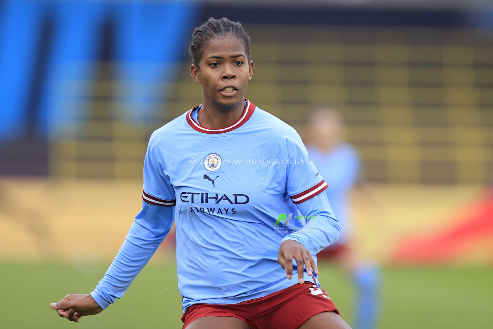 Khadija Shaw #21 of Manchester City in action during the FA Womens Continental League Cup match Manchester City Women vs Sunderland AFC Women at Etihad Campus, Manchester, United Kingdom, 27th November 2022

(Photo by Conor Molloy/News Images)
