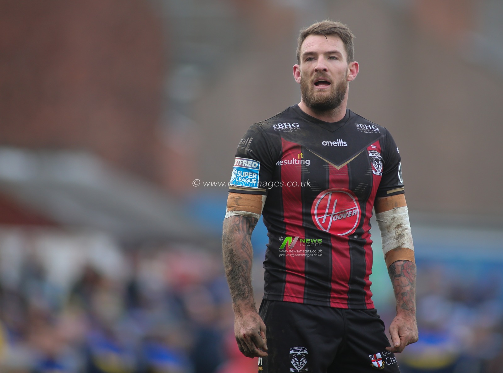 16th February 2020, Mobile Rocket Stadium, Wakefield, England; Betfred Super League, Wakefield Trinity v Warrington Wolves : Daryl Clark of Warrington Wolves.