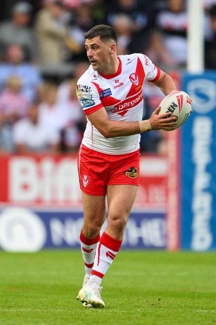 Lewis Dodd of St. Helens in action during the Betfred Super League Round 16 match St Helens vs Castleford Tigers at Totally Wicked Stadium, St Helens, United Kingdom, 5th July 2024

(Photo by Craig Thomas/News Images)