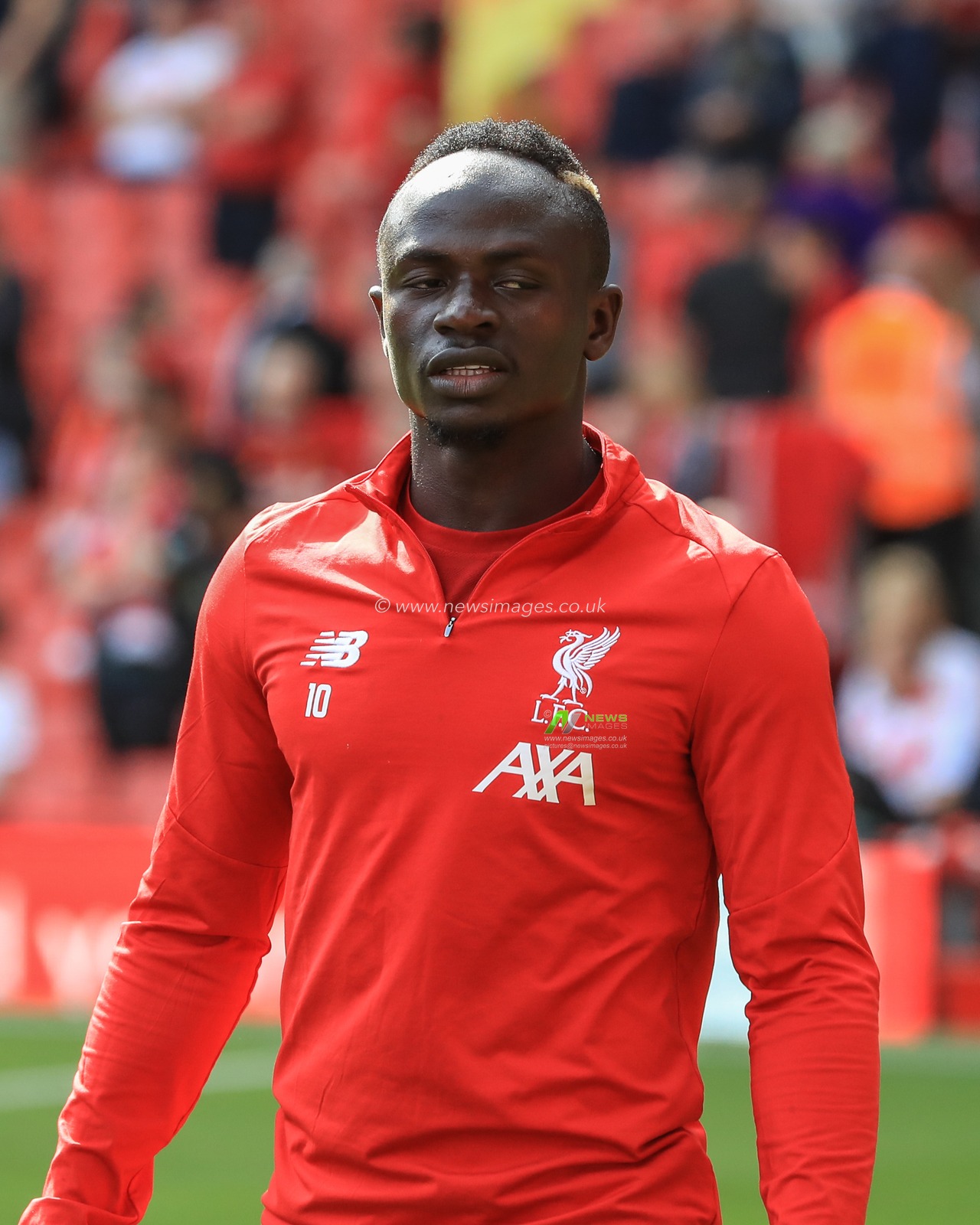 14th September 2019 , Anfield, Liverpool, England; Premier League Football, Liverpool vs Newcastle United ; Sadio Mane (10) of Liverpool warming up before kick-off 


Credit: Mark Cosgrove/News Images 


Premier League/EFL Football images are subject to DataCo Licence