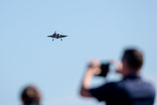 A USAF F35 assigned to the 48th Fighter Wing conduct a combat readiness exercise at RAF Lakenheath, Lakenheath, United Kingdom, 28th August 2025

(Photo by Seth Rose/News Images)