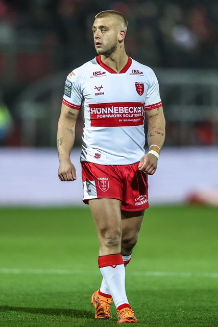 Mikey Lewis of Hull KR during the Betfred Super League round 6 match Hull KR vs St Helens at Sewell Group Craven Park, Hull, United Kingdom on 27 March 2026

(Photo by Alfie Cosgrove/News Images)