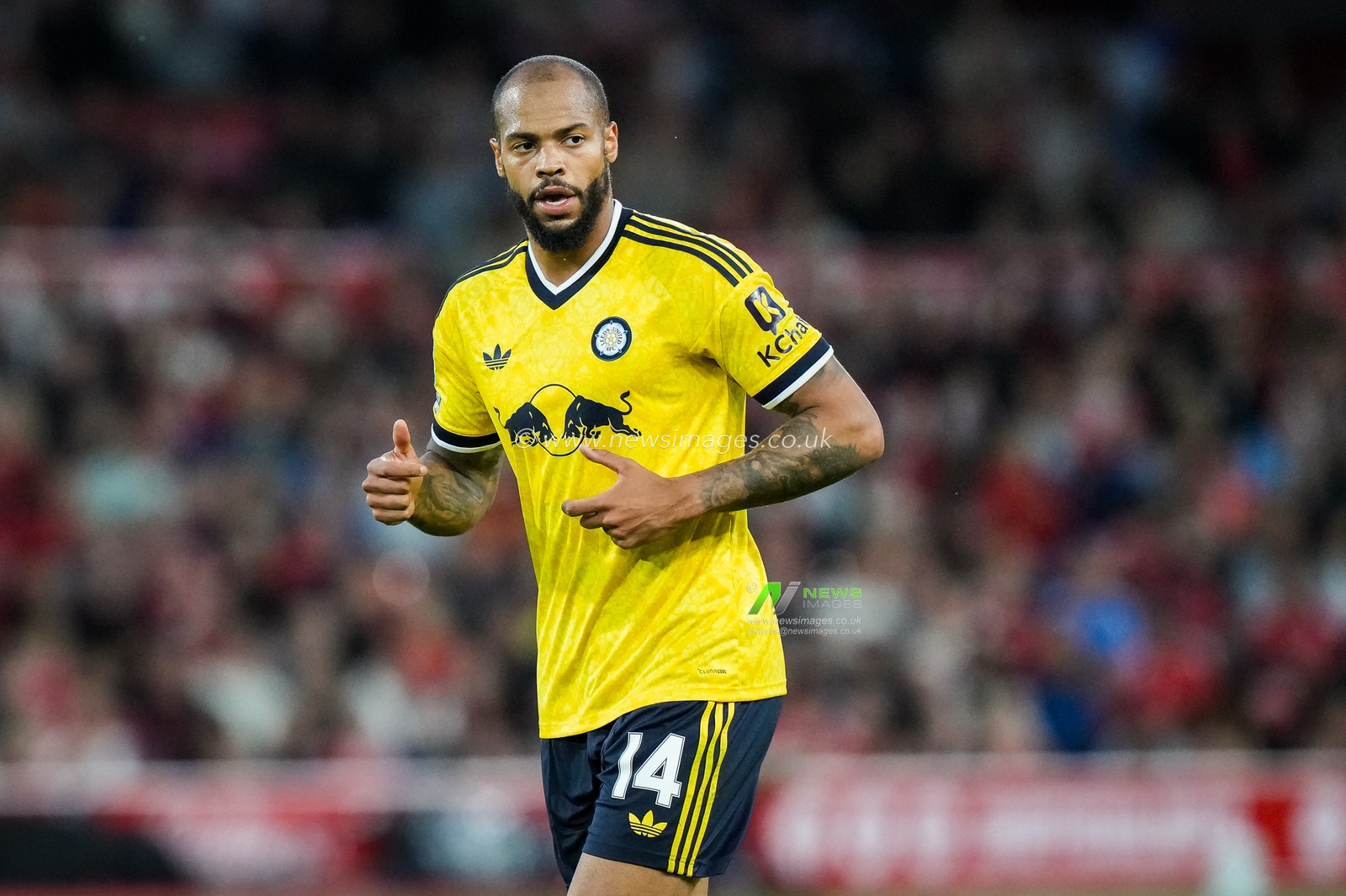 Lukas Nmecha of Leeds United during the Carabao Cup round 2 match Nottingham Forest vs Leeds Rhinos at City Ground, Nottingham, United Kingdom on 25 August 2026

(Photo by Maynard Manyowa/News Images)