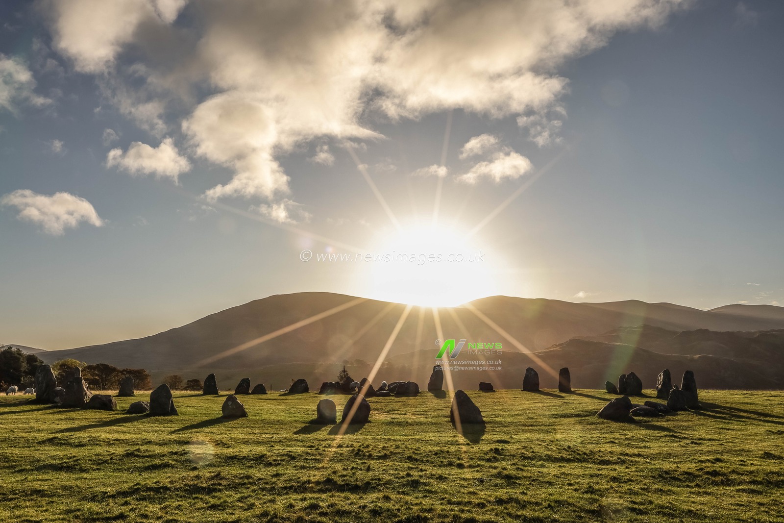 The sun rises on a cold autumn morning at Castlerigg Stone Circle, Keswick, Lake District, Cumbria, United Kingdom, 10th October 2024

(Photo by Mark Cosgrove/News Images)

