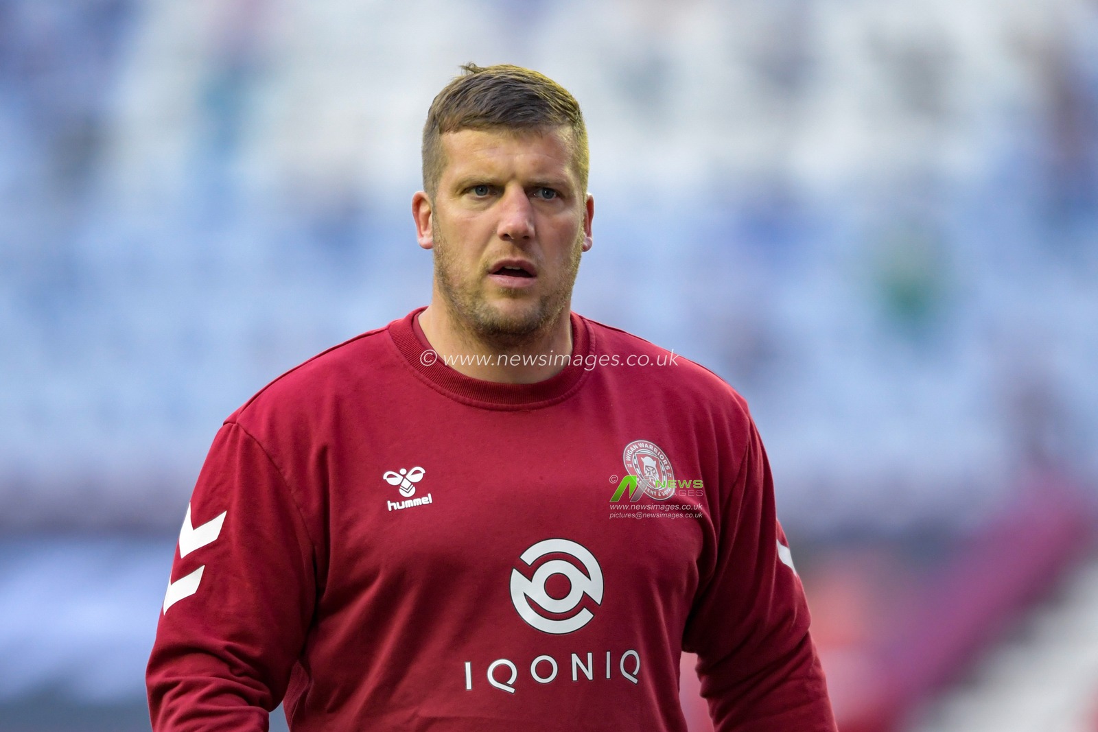 Tony Clubb (17) of Wigan Warriors during the pre-game warm up