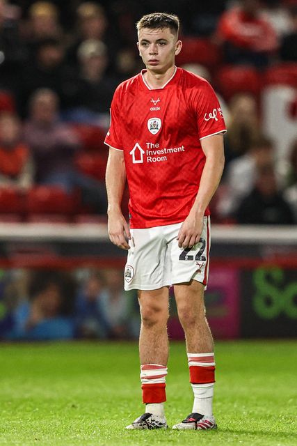 Patrick Kelly of Barnsley during the Sky Bet League One match Barnsley vs Blackpool at Oakwell, Barnsley, United Kingdom on 02 September 2026

(Photo by Alfie Cosgrove/News Images)