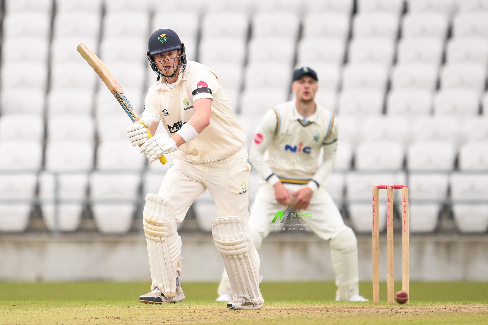 Sam Northeast of Glamorgan drives the ball during the Vitality County Championship Division 2 match Yorkshire vs Glamorgan at Headingley Cricket Ground, Leeds, United Kingdom, 3rd May 2024

(Photo by Craig Thomas/News Images)