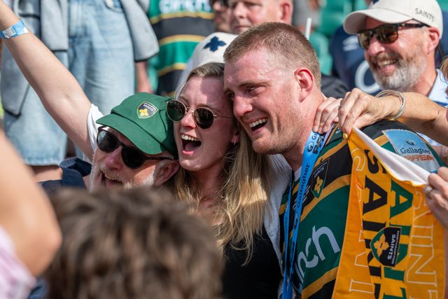 Alex Coles of Northampton Saints celebrates following the Gallagher PREM Final match Northampton Saints vs Exeter Chiefs at Allianz Stadium, Twickenham, United Kingdom on 20 June 2026.

(Photo by Alex Williamson/News Images)