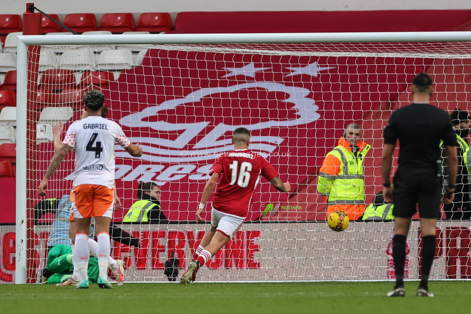NicolÃ¡s DomÃ­nguez of Nottingham Forest scores to make it 1-2 during the Emirates FA Cup  Third Round match Nottingham Forest vs Blackpool at City Ground, Nottingham, United Kingdom, 7th January 2024

(Photo by Mark Cosgrove/News Images)