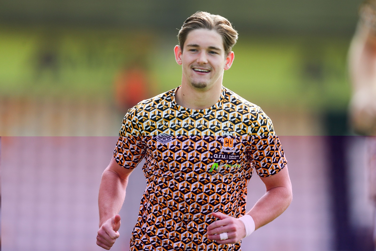 Dom Ballard of Cambridge United warms up prior to the Sky Bet League 1 match Cambridge United vs Charlton Athletic at Cledara Abbey Stadium, Cambridge, United Kingdom, 12th April 2025

(Photo by Izzy Poles/News Images)