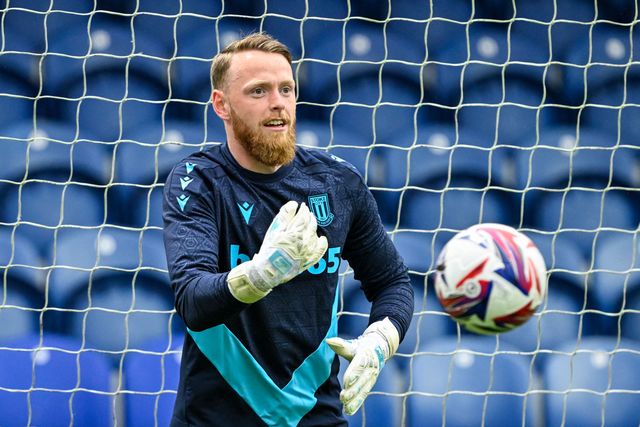 Viktor Johansson of Stoke City warms up ahead of the Pre-season friendly match Chester vs Stoke City at Deva Stadium, Chester, United Kingdom, 11th July 2024

(Photo by Cody Froggatt/News Images)