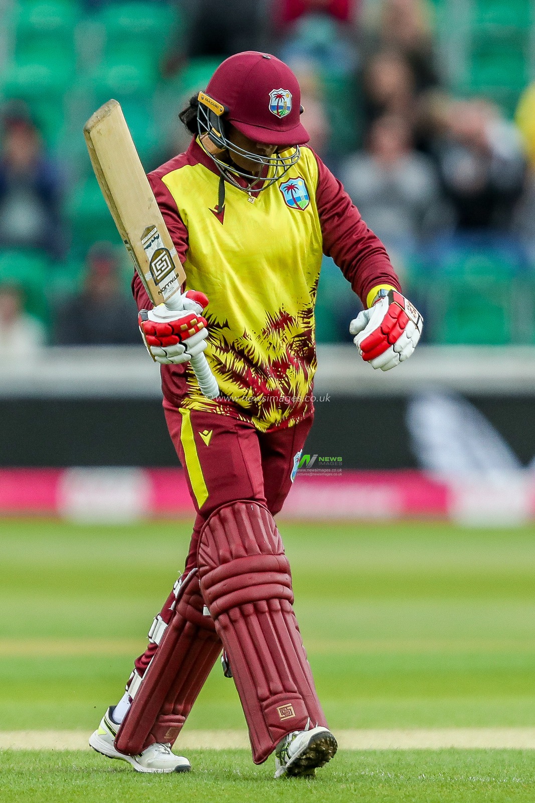Shabika Gajnabi of West Indies looks dejected following her dismissal during the 3rd Vitality IT20 Series match England Women vs West Indies Women at The Cloud County Ground, Chelmsford, United Kingdom, 26th May 2025

(Photo by Izzy Poles/News Images)