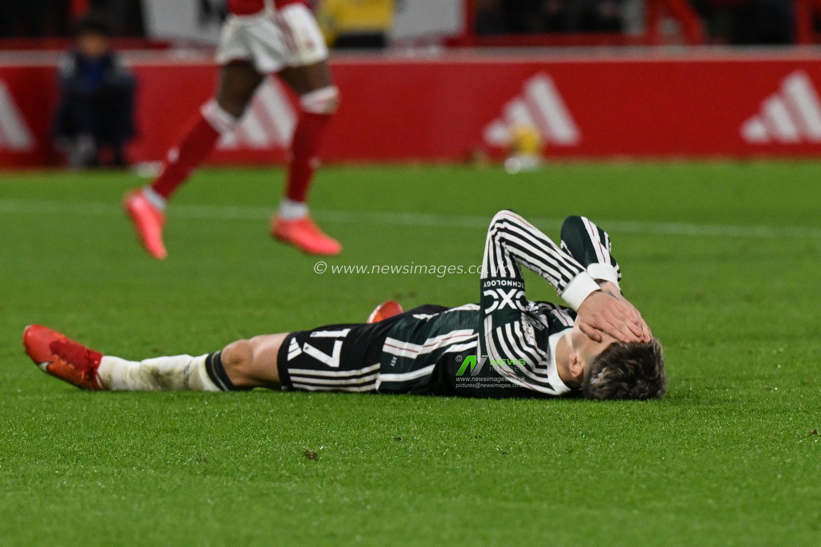 Alejandro Garnacho of Manchester United reacts after he misses a shot on goal during the Premier League match Nottingham Forest vs Manchester United at City Ground, Nottingham, United Kingdom, 30th December 2023

(Photo by Craig Thomas/News Images)