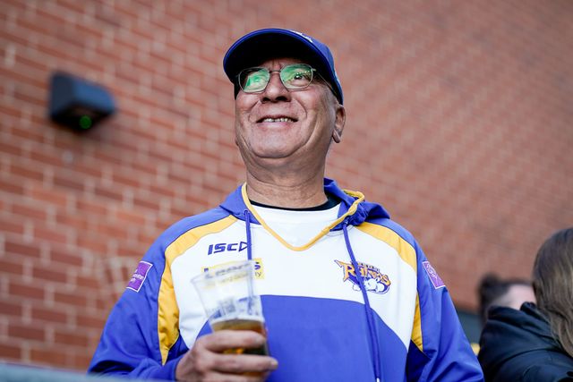 Leeds Rhinos fans interact prior to kick off during the Betfred Super League round 9 match Leeds Rhinos vs Catalans Dragons at AMT Headingley Stadium, Leeds, United Kingdom on 24 April 2026

(Photo by Maynard Manyowa/News Images)
