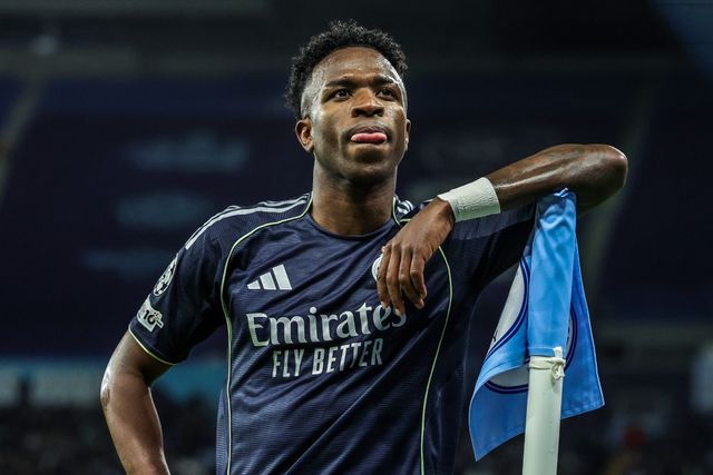 Vinicius Junior of Real Madrid celebrates his goal to make it 0-1 (0-4) during the UEFA Champions League last 16 second leg match Manchester City vs Real Madrid at The City of Manchester Stadium, Manchester, United Kingdom on 17 March 2026

(Photo by Mark Cosgrove/News Images)
