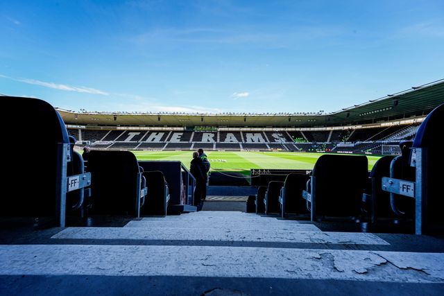 A general view of the pitch and stands during the Sky Bet Championship match Derby County vs Stoke City at Pride Park Stadium, Derby, United Kingdom on 06 April 2026

(Photo by Maynard Manyowa/News Images)