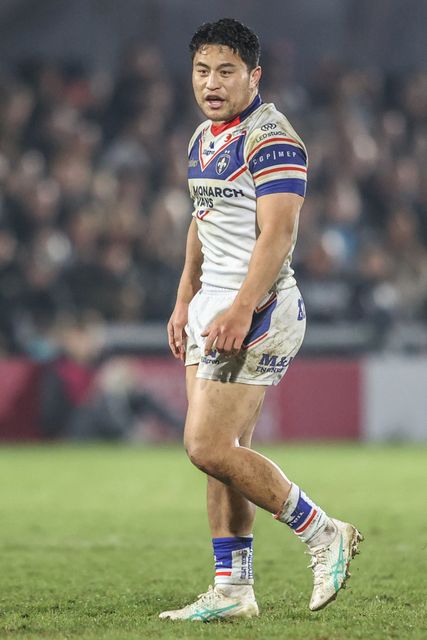 Mason Lino of Wakefield Trinity during the Betfred Super League Round 5 match Wakefield Trinity vs Hull FC at DIY Kitchens Stadium, Wakefield, United Kingdom, 21st March 2025

(Photo by Alfie Cosgrove/News Images)