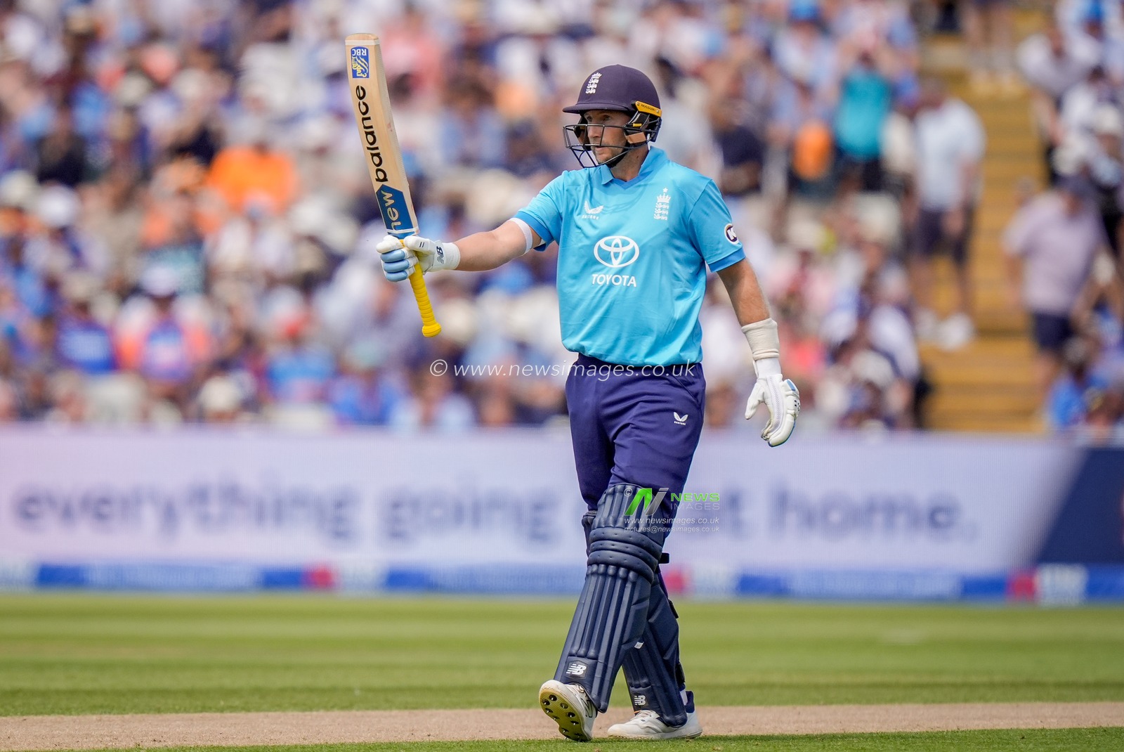Joe Root of England celebrates a half century during the 1st Metro Bank ODI match England vs India at Edgbaston, Birmingham, United Kingdom on 14 July 2026

(Photo by Maynard Manyowa/News Images)