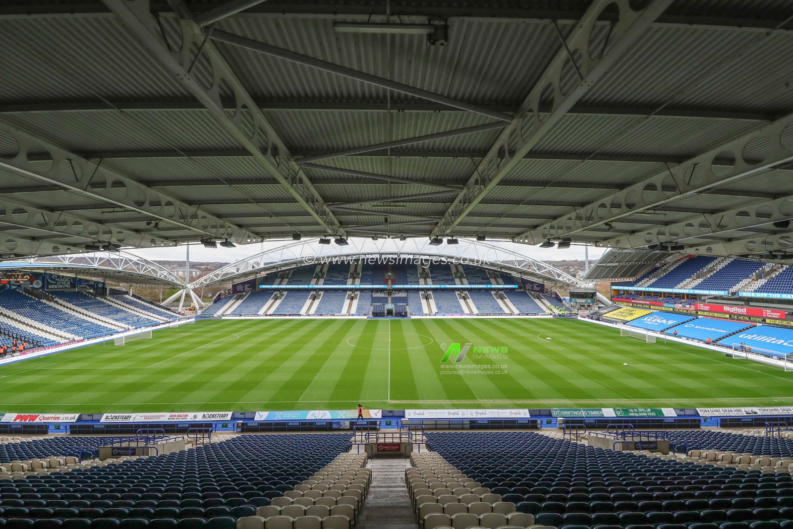 A general view of the John Smith's Stadium ahead of the Sky Bet Championship match Huddersfield Town vs Middlesbrough at John Smith's Stadium, Huddersfield, United Kingdom, 1st April 2023

(Photo by Alfie Cosgrove/News Images)