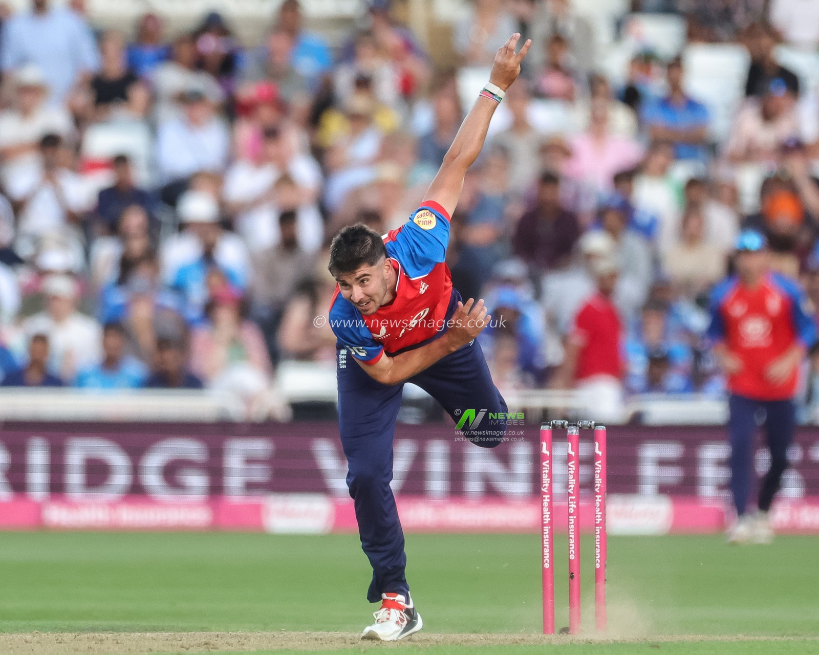Josh Tongue of England delivers the ball during the Third Vitality T20 International match England vs India at Trent Bridge, Nottingham, United Kingdom on 07 July 2026

(Photo by Mark Cosgrove/News Images)