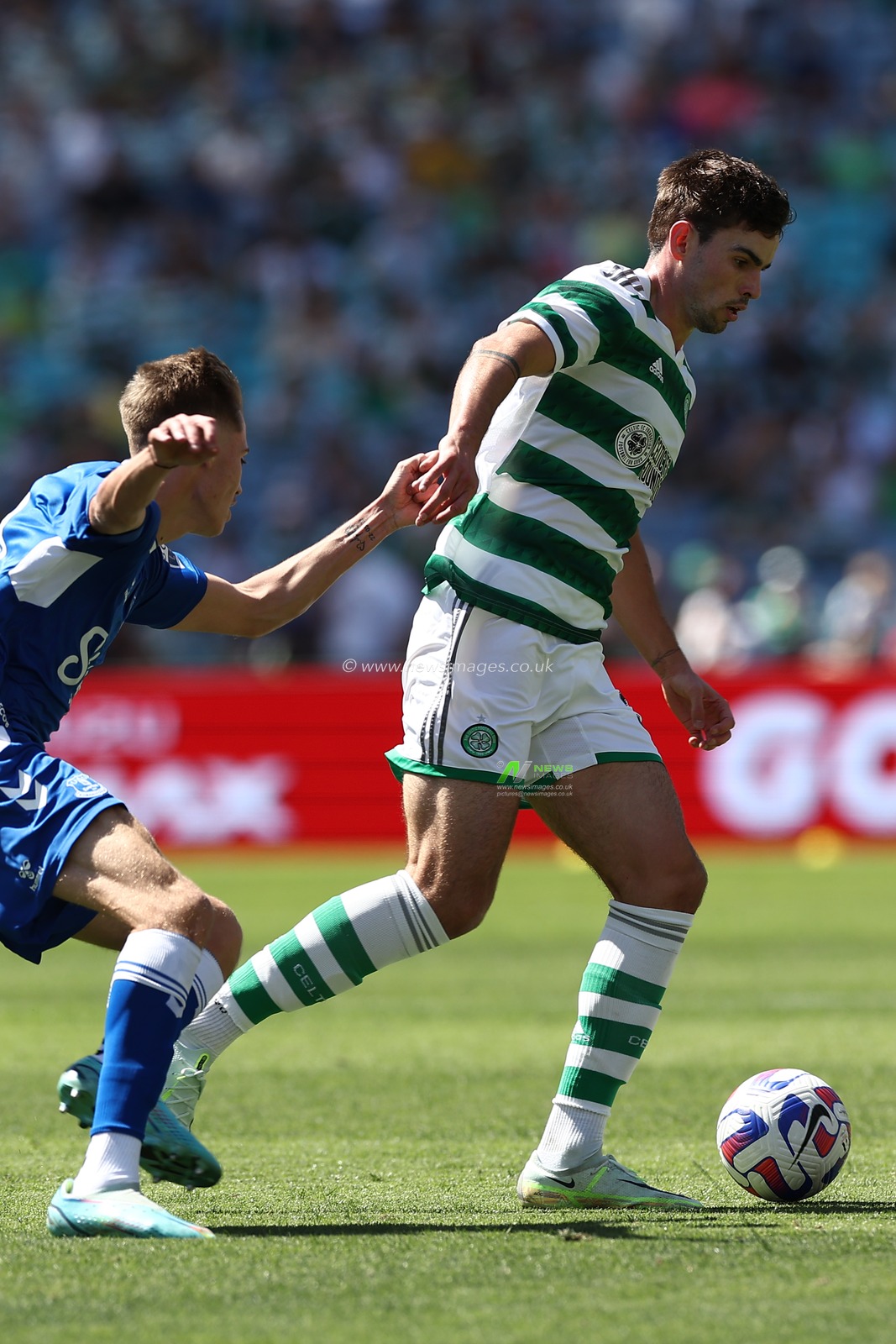 Matt Oâ€™Reilly of Celtic FC dribbles during the Sydney Super Cup match Celtic vs Everton at Accor Stadium, Sydney, Australia, 20th November 2022

(Photo by Patrick Hoelscher/News Images)