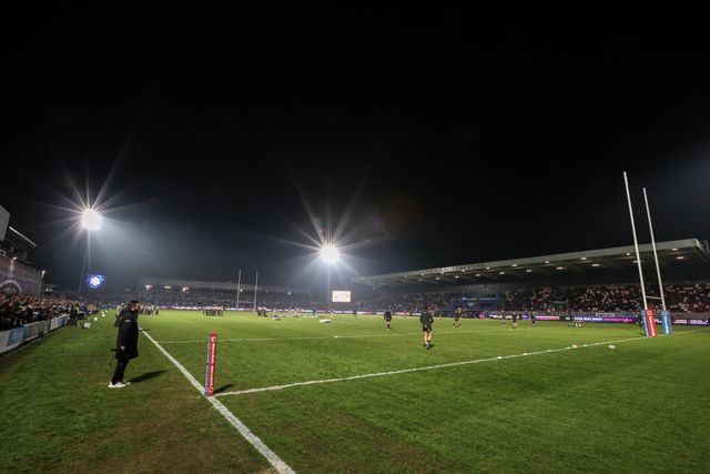 A general view of DIY Kitchens Stadium ahead of the Betfred Super League Round 5 match Wakefield Trinity vs Hull FC at DIY Kitchens Stadium, Wakefield, United Kingdom, 21st March 2025

(Photo by Alfie Cosgrove/News Images)