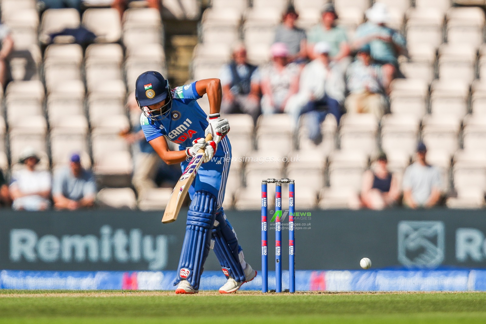 Pratika Rawal of India bats during the 1st Metro Bank One Day International match England Women vs India Women at The Utilita Bowl, Southampton, United Kingdom, 16th July 2025

(Photo by Izzy Poles/News Images)
