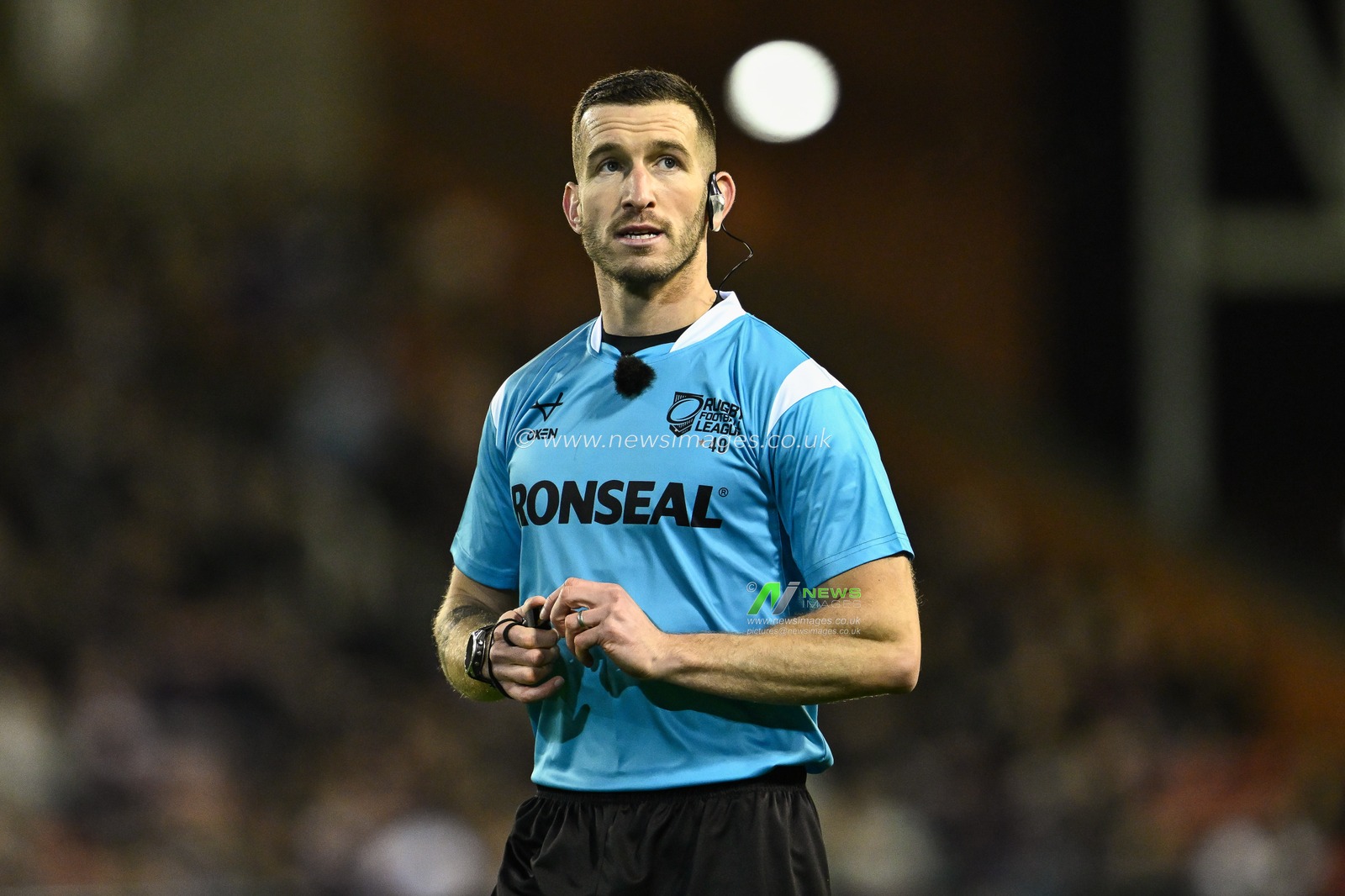 Referee Jack Smith during the Betfred Super League Round 1 match Leigh Leopards vs Huddersfield Giants at Leigh Sports Village, Leigh, United Kingdom, 16th February 2024

(Photo by Craig Thomas/News Images)