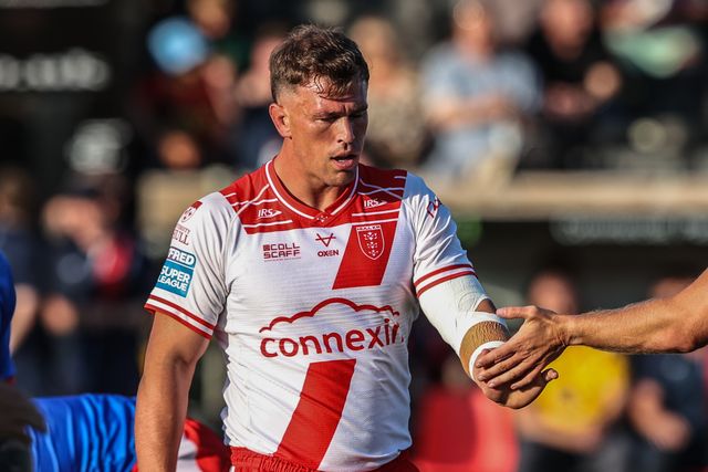 Jai Whitbread of Hull KR during pre-game warm up during the Betfred Super League round 15 match Castleford Tigers vs Hull KR at The Mend-A-Hose Jungle, Castleford, United Kingdom, 19th June 2025

(Photo by Alfie Cosgrove/News Images)