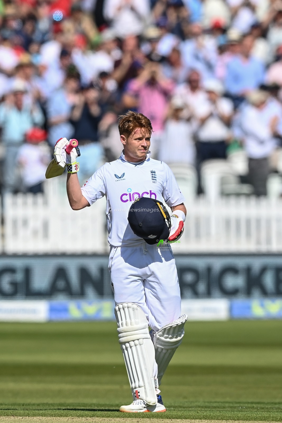 Ollie Pope of England celebrates his double century (200 runs) during the LV= Insurance Test match Day 2 England vs Ireland at Lords, London, United Kingdom, 2nd June 2023

(Photo by Craig Thomas/News Images)