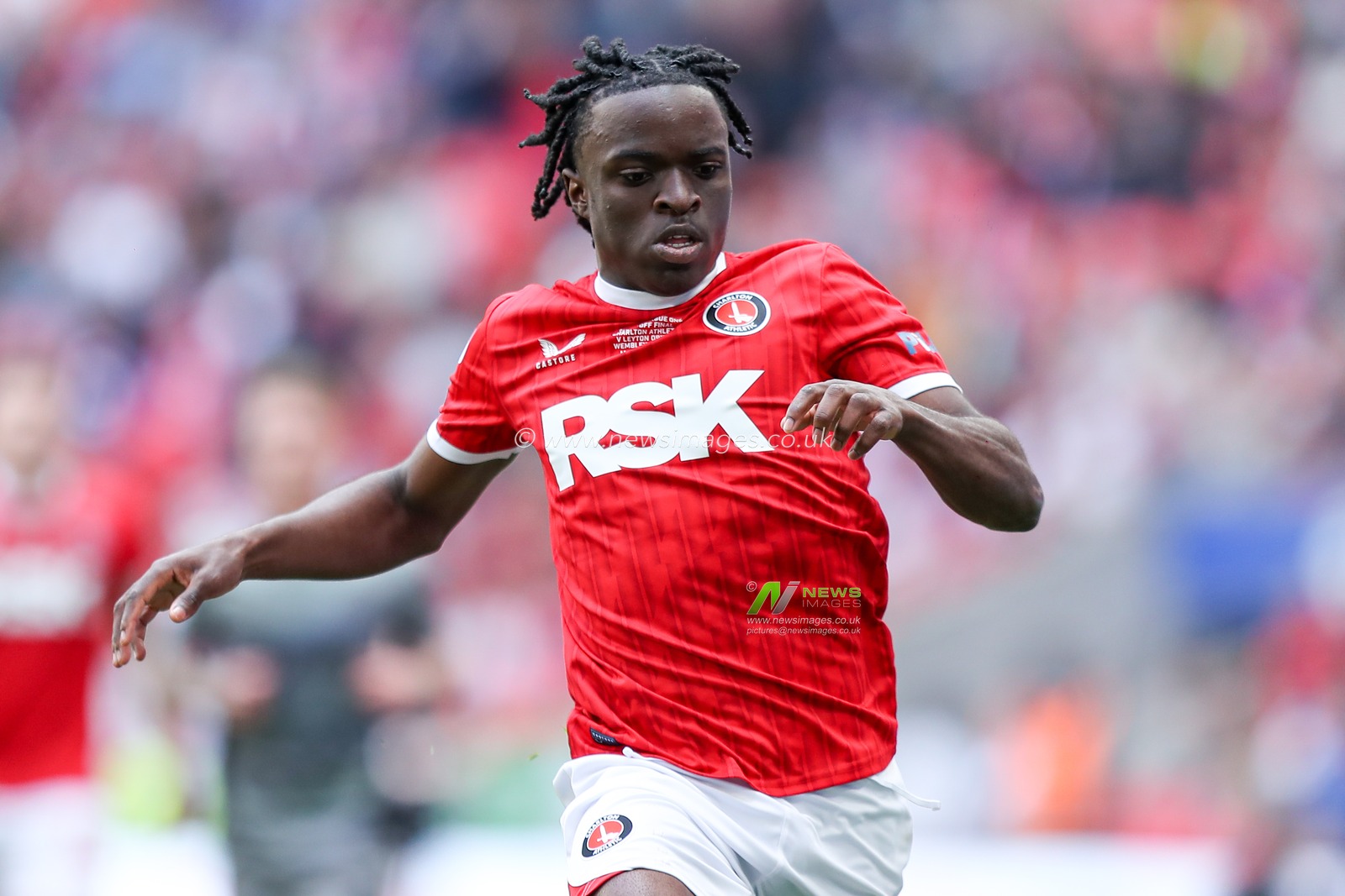 Tyreece Campbell of Charlton Athletic during the Sky Bet League 1 Playoff Final match Charlton Athletic vs Leyton Orient at Wembley Stadium, London, United Kingdom, 25th May 2025

(Photo by Jorge Horsted/News Images)
