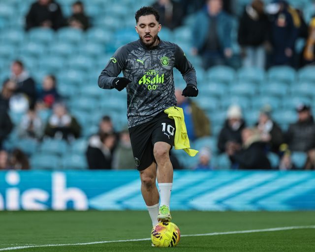 Rayan Cherki of Manchester City in the pregame warmup session during the Premier League match Leeds United vs Manchester City at Elland Road, Leeds, United Kingdom on 28 February 2026

(Photo by Mark Cosgrove/News Images)
