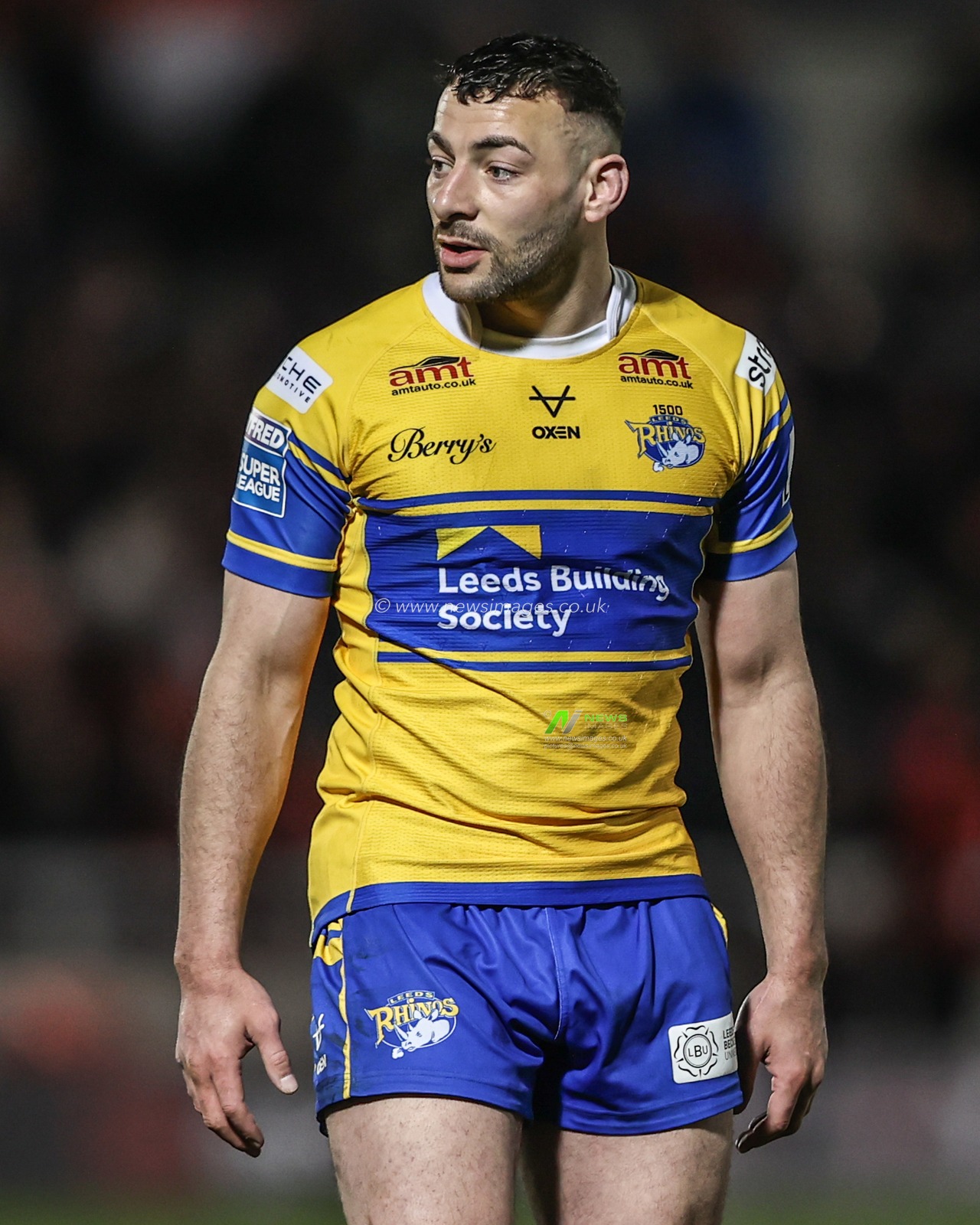 Jake Connor of Leeds Rhinos during the Betfred Super League match Salford Red Devils vs Leeds Rhinos at Salford Community Stadium, Eccles, United Kingdom, 10th April 2025

(Photo by Alfie Cosgrove/News Images)