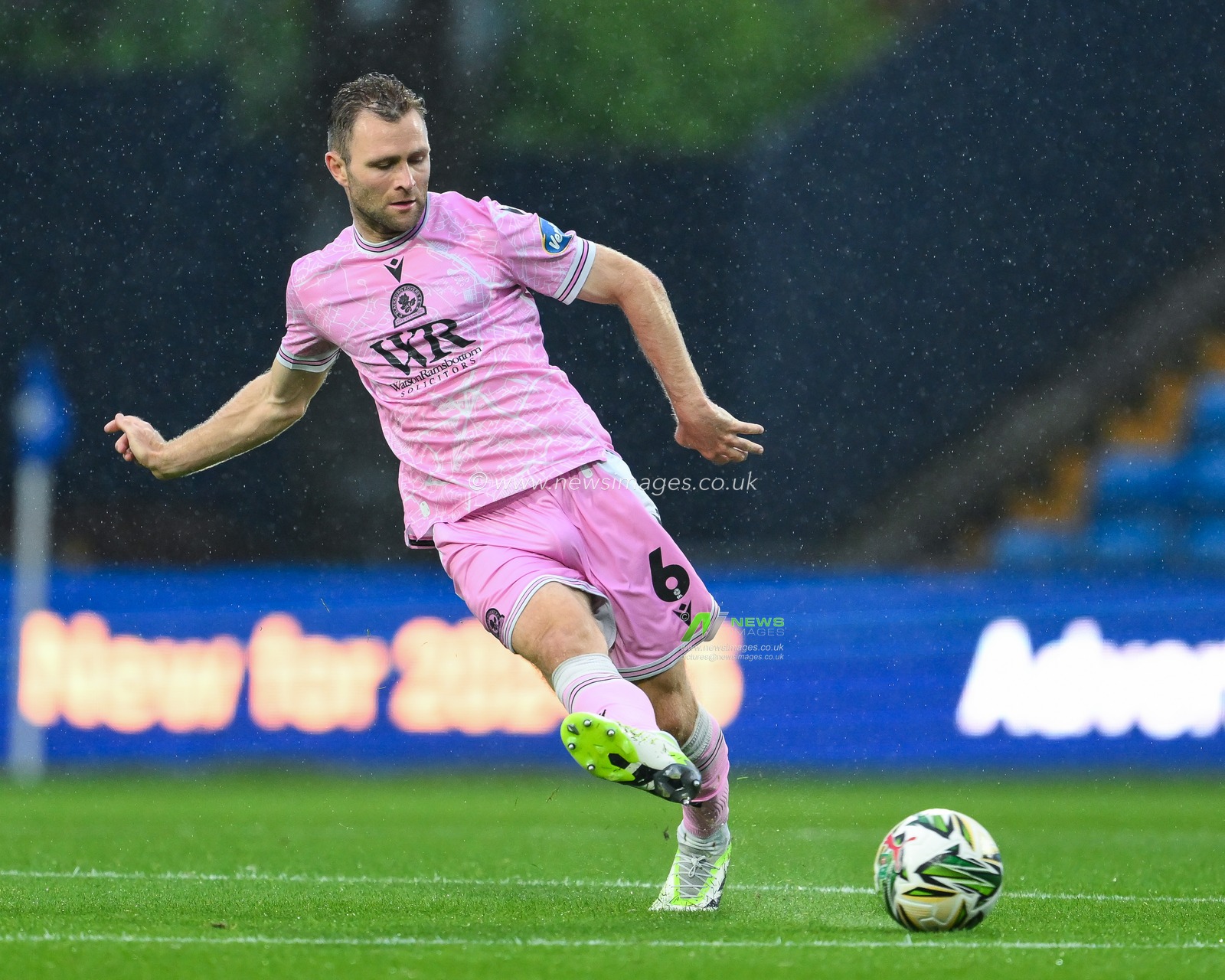 Sondre Tronstad of Blackburn Rovers passes the ball during the Carabao Cup match Stockport County vs Blackburn Rovers at Edgeley Park Stadium, Stockport, United Kingdom, 13th August 2024

(Photo by Craig Thomas/News Images)
