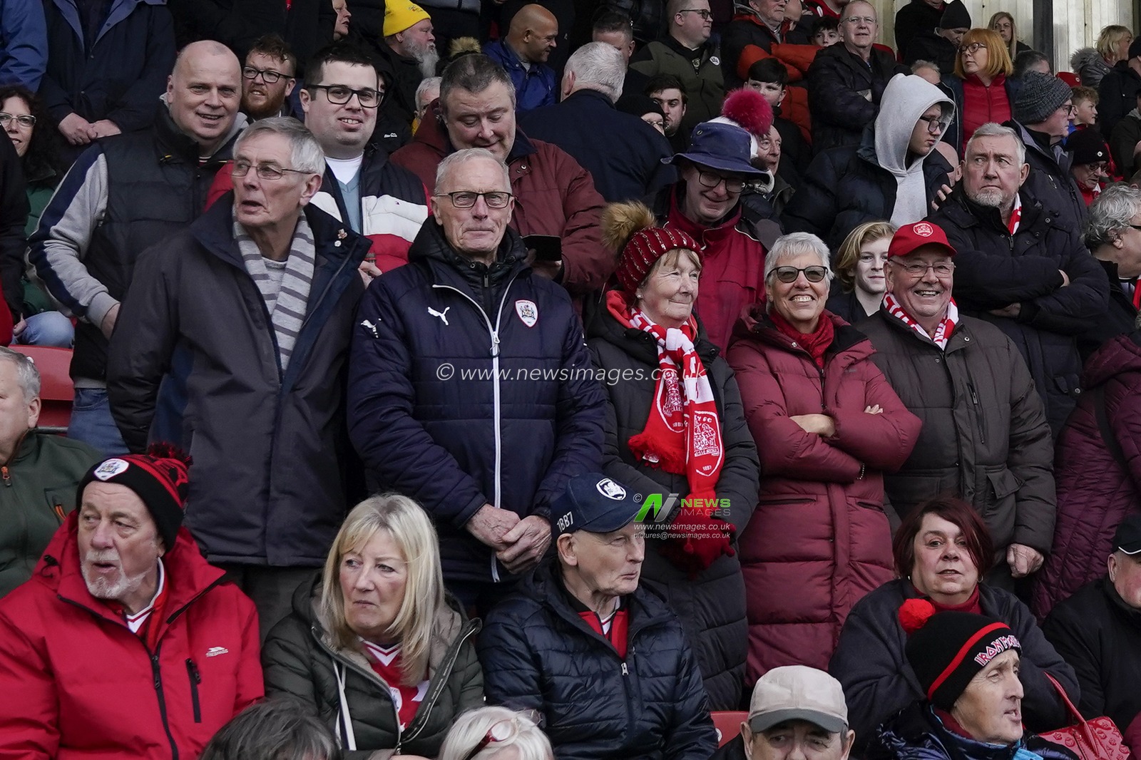 Barnsley fans before the Sky Bet League 1 match Fleetwood Town vs Barnsley at Highbury Stadium, Fleetwood, United Kingdom, 17th February 2024

(Photo by Steve Flynn/News Images)