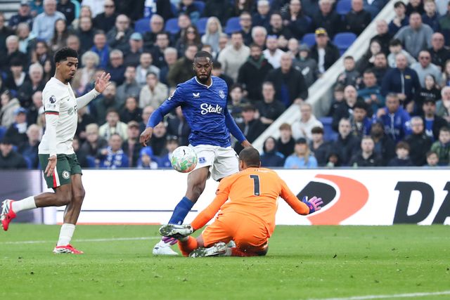 Beto of Everton shoots and scores to make it 1-0 during the Premier League match Everton vs Chelsea at Hill Dickinson Stadium, Liverpool, United Kingdom on 21 March 2026

(Photo by Jorge Horsted/News Images)