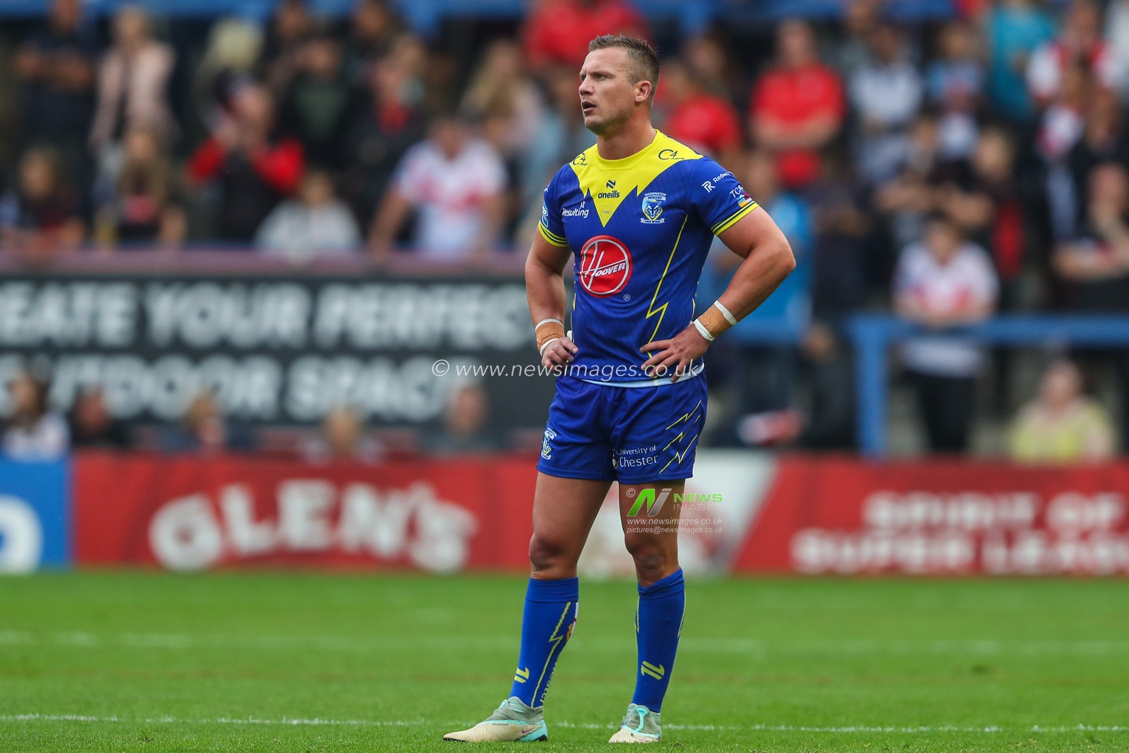 Josh Drinkwater of Warrington Wolves during the Betfred Super League Round 25 match Warrington Wolves vs St Helens at Halliwell Jones Stadium, Warrington, United Kingdom, 7th September 2024

(Photo by Gareth Evans/News Images)