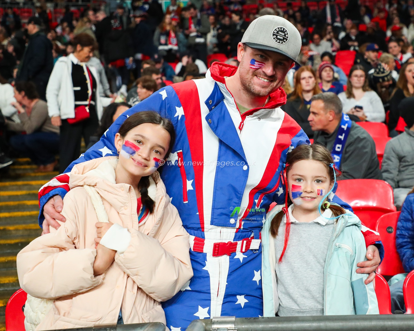 United States fans enjoy match atmosphere during the Women's International Friendly match England vs United States at Wembley Stadium, London, United Kingdom, 30th November 2024

(Photo by Izzy Poles/News Images)
