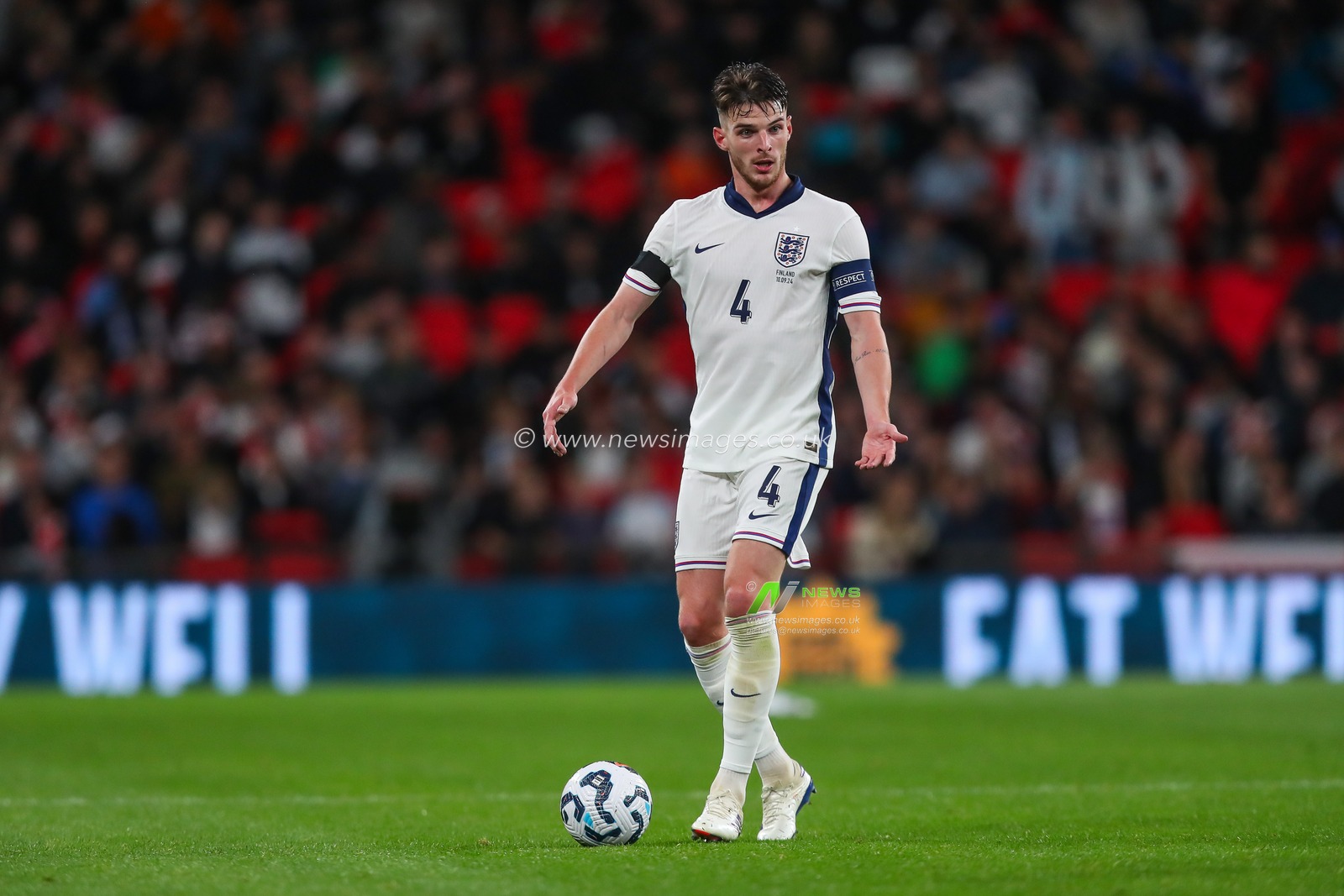 Declan Rice of England in action during the UEFA Nations League - League B - Group 2 England v Finland at Wembley Stadium, London, United Kingdom, 10th September 2024

(Photo by Gareth Evans/News Images)