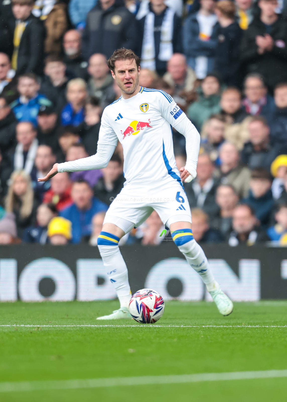 Joe Rodon of Leeds United passes the ball during the Sky Bet Championship match Leeds United vs Stoke City at Elland Road, Leeds, United Kingdom, 21st April 2025

(Photo by Richard Bierton/News Images)